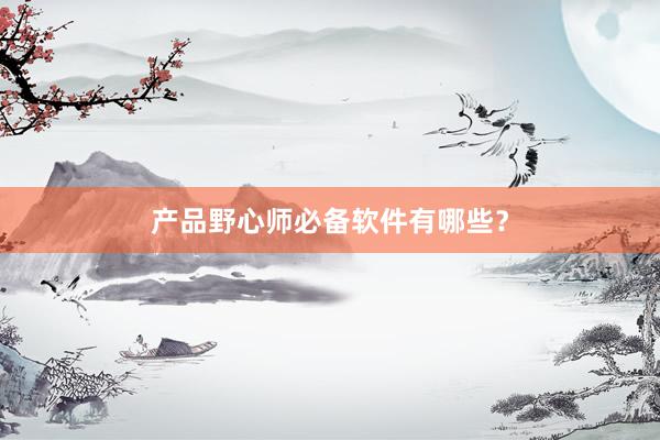 产品野心师必备软件有哪些？